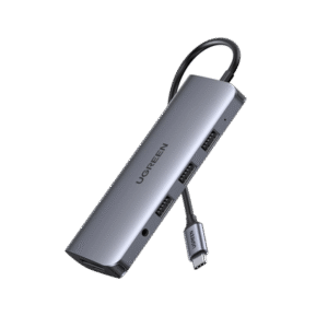 HUB USB-C (Docking Station) 10 en 1 | 3 USB-A 3.0 | USB-C PD Carga 100W | HDMI 4K@30Hz | RJ45 (Gigabit Ethernet) | VGA | Lector Tarjeta SD + Micro SD (TF) Uso Simultaneo | Jack Audio 3.5mm | Carcasa de Aluminio.