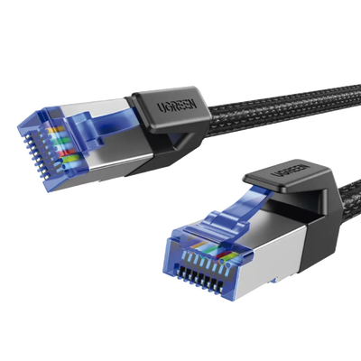 Cable Ethernet Cat8 CLASSâ… F/FTP Redondo con Malla de Nylon 1 Metro