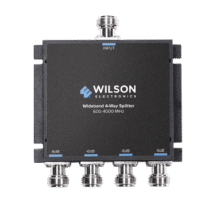 Divisor de potencia de 4 salidas, 50 Ohm, 600-4000MHz con conectores N-Hembra.