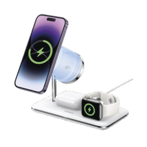 Cargador Inalámbrico MagSafe 3 en 1 | 25W | Certificación Oficial Qi2 | MFI | Perfecto para iPhone, AirPods y Apple Watch | Carga Adaptativa /Simultanea | Luz Indicadora LED | Incluye Cable.