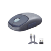 Mouse Inalámbrico FUN | Recargable| 2.4G & Bluetooth | 4 Niveles de DPI | Silencioso | Ergonómico | 5 Botones | Compatible con Windows, macOS 10.5, Android iOS Linux y Chrome OS | Color Azul.