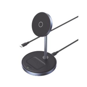 Estación de Carga Inalámbrica | 3 en 1 | Compatible con MagSafe | Perfecto para iPhone y AirPods | Carga Rápida Adaptativa /Simultanea | Múltiples Protecciones | Luz Indicadora LED | Aleación de Aluminio | Incluye Cable