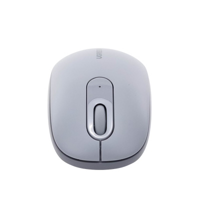 Mouse Inalámbrico 2.4G 800/1200/1600/2400 DPI | Función de 3 botones | Alcance 10m | Silencioso | Ergonómico | Anti-caída y Anti-interferencias | Batería Alcalina AA incluida | Color Grey.