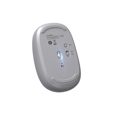 Mouse Inalámbrico 2.4G 800/1200/1600/2400 DPI | Función de 3 botones | Alcance 10m | Silencioso | Ergonómico | Anti-caída y Anti-interferencias | Batería Alcalina AA incluida | Color Grey.