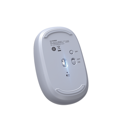 Mouse Inalámbrico 2.4G 800/1200/1600/2400 DPI | Función de 3 botones | Alcance 10m | Silencioso | Ergonómico | Anti-caída y Anti-interferencias | Batería Alcalina AA incluida | Color Dusty Blue.