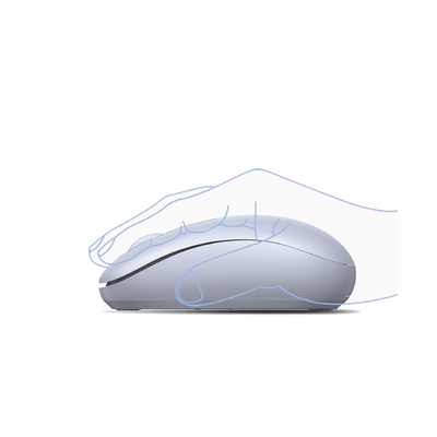 Mouse Inalámbrico 2.4G 800/1200/1600/2400 DPI | Función de 3 botones | Alcance 10m | Silencioso | Ergonómico | Anti-caída y Anti-interferencias | Batería Alcalina AA incluida | Color Dusty Blue.