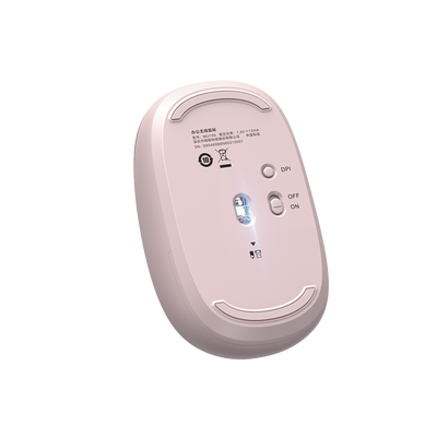 Mouse Inalámbrico 2.4G 800/1200/1600/2400 DPI | Función de 3 botones | Alcance 10m | Silencioso | Ergonómico | Anti-caída y Anti-interferencias | Batería Alcalina AA incluida | Color Dusty Pink.
