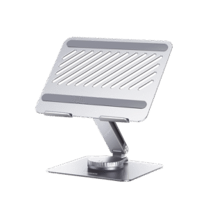 Soporte Giratorio de Aluminio para Laptop | Giratorio 360° | Función de Bloqueo | Soporta Laptops de 10 a 17.3''| Capacidad de Carga 5Kg | Excelente Estabilidad | Diseño Ergonómico | Altura y Angulo Ajustable | Plegable y Port&amp
