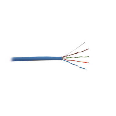 Bobina de Cable UTP de 4 pares, Cat5e, PVC (CMR, Riser), Color Azul, 24 AWG, 305m