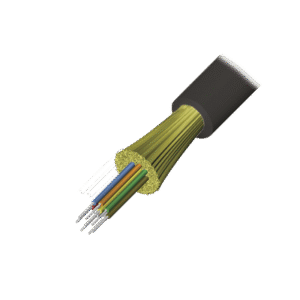Cable de Fibra Óptica de 12 hilos, Interior/Exterior, Tight Buffer, No Conductiva (Dielectrica), Riser, Multimodo OM3 50/125 optimizada, 1 Metro