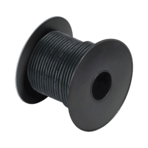 Rollo de cable grado marino calibre 16 en color negro de 100 pies (30.48 m). Rollo de cable grado marino calibre 16 en color negro de 100 pies (30.48 m).