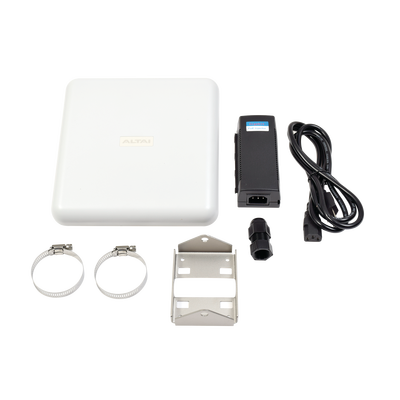 Punto de Acceso Super WiFi, Doble Banda, Conectorizado en 2.4 GHz (Hasta 600 m con Antena de 12 dBi), Hasta 300 m con Antena Integrada de 16 dBi en 5 GHz.
