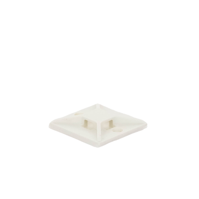 Montaje-Sujetador Para Cable de 4 Vías, con Adhesivo, 25.4 x 25.4mm (1in x 1in), Color Blanco, Uso en Interior, 1 pieza