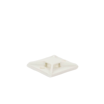 Montaje-Sujetador Para Cable de 4 Vías, con Adhesivo, 25.4 x 25.4mm (1in x 1in), Color Blanco, Uso en Interior, 1 pieza