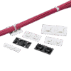 Montaje-Sujetador Para Cable de 4 vías, con Adhesivo Acrilico, 25.4 x 25.4mm (1in x 1in), Color Negro, Uso en Exterior, 1 pieza