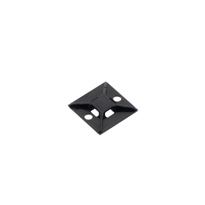 Montaje-Sujetador Para Cable de 4 vías, con Adhesivo Acrilico, 25.4 x 25.4mm (1in x 1in), Color Negro, Uso en Exterior, 1 pieza