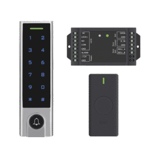 Mini Controlador de Acceso con Teclado Inalámbrico / Cuenta con Botón de Salida Inalámbrico / Soporta Tarjeta y Contraseña / Cuenta con Botón de Timbre