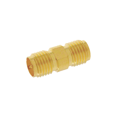 Adaptador Barril de Conector SMA Hembra a SMA Hembra Inverso, Oro/ Oro/ Teflón.