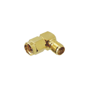 Adaptador en Ángulo Recto, de Conector SMA Macho a SMA Hembra Inverso, Oro/ Oro/ Teflón. Adaptador en Ángulo Recto, de Conector SMA Macho a SMA Hembra Inverso, Oro/ Oro/ Teflón.