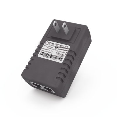 Adaptador de pared / Inyector PoE / 24 Vcc / 1 A / Controlado por chip IC / Protección contra OV, OC, SC, UV/ Fácil de instalar