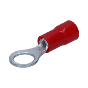 Terminal tipo ojo / 1 / 4 " / 22 - 16 AWG / Rojo / Paquete de 25 piezas.