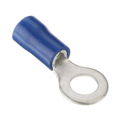 Terminal tipo ojo aislada / 16- 14 AWG / 3/16" / Azúl / Paquete de 25 piezas.