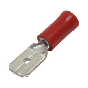 Terminal tipo macho aislada / 22 - 16 AWG / Rojo / Paquete de 25 piezas.