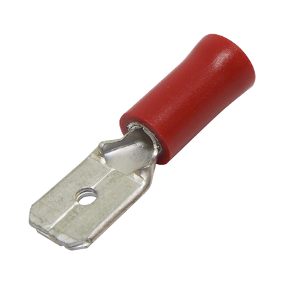 Terminal tipo macho aislada / 22 - 16 AWG / Rojo / Paquete de 25 piezas. Terminal tipo macho aislada / 22 - 16 AWG / Rojo / Paquete de 25 piezas.
