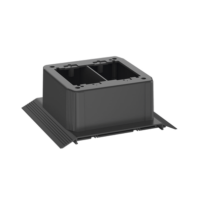 Caja de Conexión Doble, Para Uso con Canaleta de Piso AFR4BCBL6, Material PVC Rígido, Color Negro Caja de Conexión Doble, Para Uso con Canaleta de Piso AFR4BCBL6, Material PVC Rígido, Color Negro