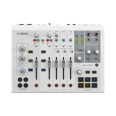 Mezcladora de Audio para Live Streaming | 2 entradas de Mic | Phantom Power | Efectos para voz | Conexión USB a PC