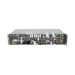OLT Carrier Class Modular GPON, 2 Ranuras, Incluye 2 Tarjetas de Servicio de 16 puertos GPON, (32 Modulos GPON C+ Incluidos) 1 Fuente de CA, 2 UR, (Incluye Instalación de software UNM2000)