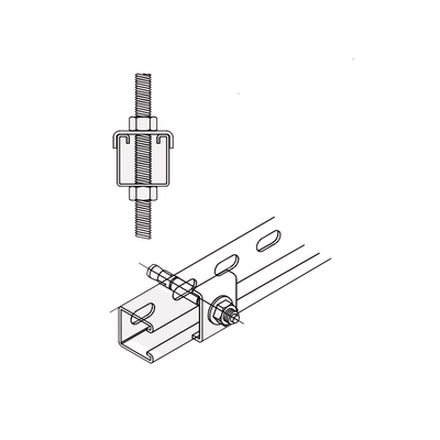 Tope Unicanal "U" para Tornillo de 3/8" ( 9.5 mm ).