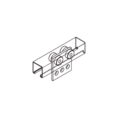 Base Cuadrada con 4 perforaciones para Perfil Doble.