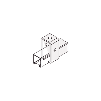 Base Rectangular con 2 perforaciones para Perfil Sencillo.