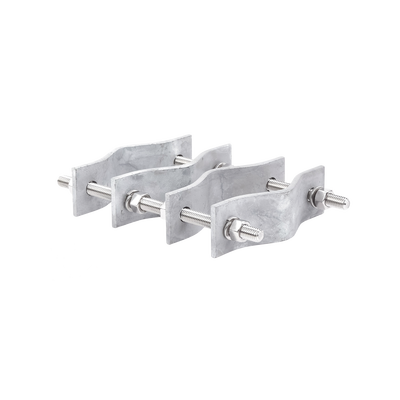 Juego de Dos Abrazaderas Dobles para Mástiles de 3.8 a 8.9 cm, con Separación entre centros de 12 cm.