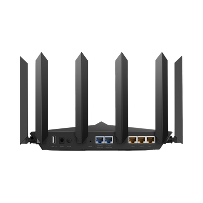 Router WiFi 6 Triple Banda AX6600 MU-MIMO / 1 Puerto WAN/LAN 2.5 Gbps / 1 Puerto WAN/LAN 1Gbps / 3 Puertos LAN 1Gbps / 2 puerto USB 3.0 / OneMesh ™ / Adminitración App (Tether) o Página web / Protección HomeShield