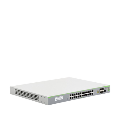 Switch PoE+ Administrable CentreCOM FS980M, Capa 3 de 24 Puertos 10/100 Mbps + 4 puertos SFP, 375 W