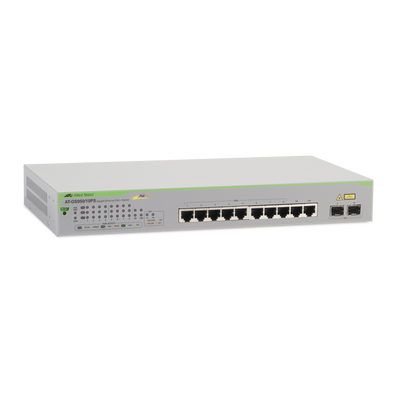 Switch PoE+ Gigabit WebSmart de 10 puertos 10/100/1000 Mbps (2 x Combo) + 2 puertos gigabit SFP (Combo), 75 W Switch PoE+ Gigabit WebSmart de 10 puertos 10/100/1000 Mbps (2 x Combo) + 2 puertos gigabit SFP (Combo), 75 W