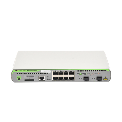 Switch Administrable CentreCOM GS970M, Capa 3 de 8 Puertos 10/100/1000 Mbps + 2 puertos SFP Gigabit Switch Administrable CentreCOM GS970M, Capa 3 de 8 Puertos 10/100/1000 Mbps + 2 puertos SFP Gigabit