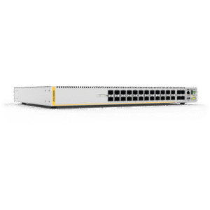 Switch Stackeable Capa 3, 24 puertos SFP Gigabit + 4 puertos SFP+ 10 G, fuente redundante