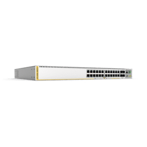 Switch inteligente de distribución o core, Stackeable, Capa 3, 24 x 1000 Mbps + 4 x SFP+ 10 G, Doble fuente de alimentación redundante