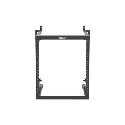 Rack PanZone® de Montaje en Pared, de 19in, Profundidad Ajustable, Rieles Numerados y Roscados #12-24, 12 UR, Color Negro