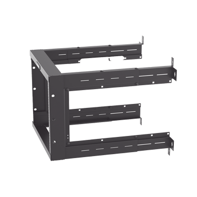 Rack PanZone® de Montaje en Pared, de 19in, Profundidad Ajustable, Rieles Numerados y Roscados #12-24, 9 UR, Color Negro