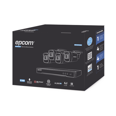 Kit TURBOHD 5 Megapixel / DVR 4 Canales / 4 Cámaras de 5 Megapixel con Micrófono Integrado / 4 Cables 18 Metros / Fuente de Poder Profesional Kit TURBOHD 5 Megapixel / DVR 4 Canales / 4 Cámaras de 5 Megapixel con Micrófono Integrado / 4 Cables 18 Metros / Fuente de Poder Profesional