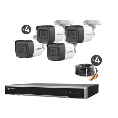 Kit TURBOHD 5 Megapixel / DVR 4 Canales / 4 Cámaras de 5 Megapixel con Micrófono Integrado / 4 Cables 18 Metros / Fuente de Poder Profesional Kit TURBOHD 5 Megapixel / DVR 4 Canales / 4 Cámaras de 5 Megapixel con Micrófono Integrado / 4 Cables 18 Metros / Fuente de Poder Profesional