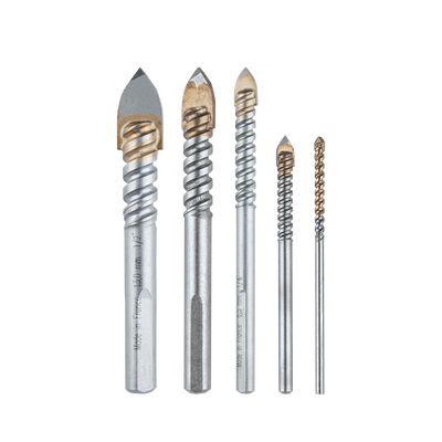 Juego de 5 brocas para vidrio de 1/8"-3/16"-1/4"-3/8"-1/2" Juego de 5 brocas para vidrio de 1/8"-3/16"-1/4"-3/8"-1/2"