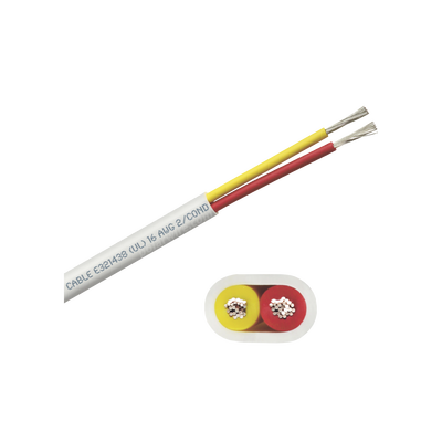 Rollo de cable plano grado marino calibre 16, de 2 conductores (rojo y amarillo) de 250 pies (76.2 m).