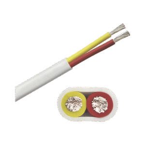 Rollo de cable plano grado marino calibre 6, de 2 conductores (rojo y amarillo) de 250 pies (76.2 m). Rollo de cable plano grado marino calibre 6, de 2 conductores (rojo y amarillo) de 250 pies (76.2 m).