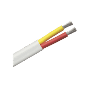 Rollo de cable plano grado marino calibre 6, de 2 conductores (rojo y amarillo) de 500 pies (152.4 m). Rollo de cable plano grado marino calibre 6, de 2 conductores (rojo y amarillo) de 500 pies (152.4 m).