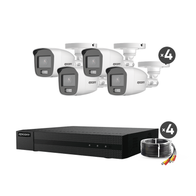 Kit TurboHD 1080p / DVR 4 Canales / 4 Cámaras Bala ColorVu con Microfono Integrado / Fuente de Poder / Accesorios de Instalación Kit TurboHD 1080p / DVR 4 Canales / 4 Cámaras Bala ColorVu con Microfono Integrado / Fuente de Poder / Accesorios de Instalación